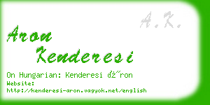 aron kenderesi business card